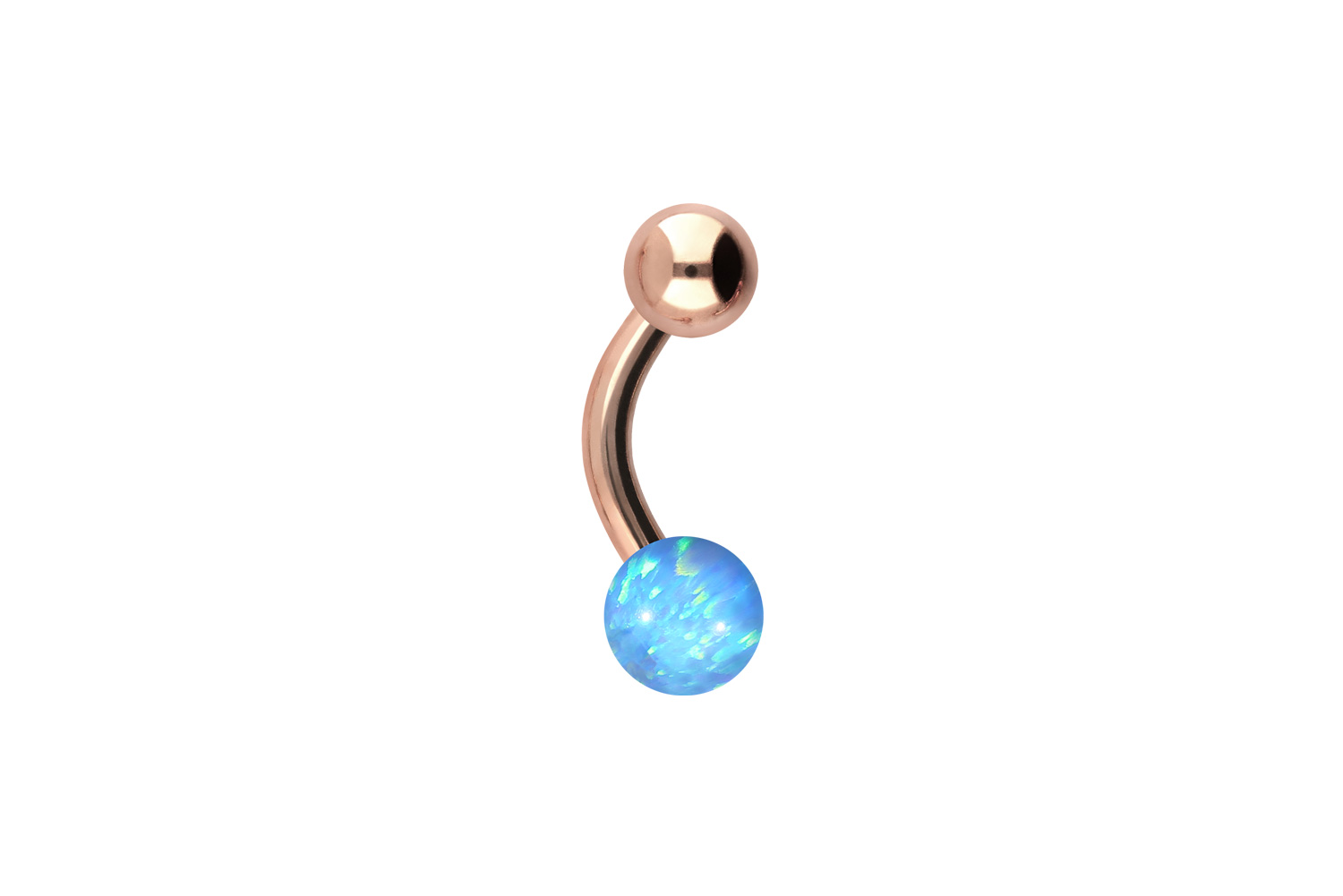 Titan Mini Bananabell Piercing SYNTHETISCHER OPAL + TITAN-KUGEL